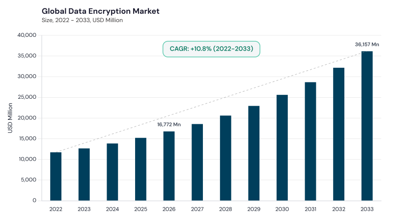 Data Encryption Market CAGR and growth forecast