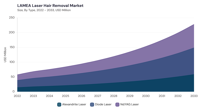 LAMEA Laser Hair Removal Market segment size and growth forecast