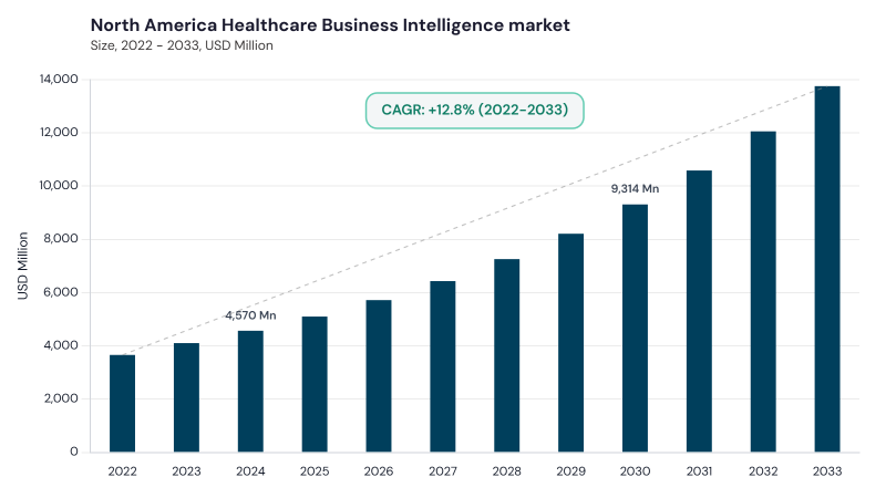 North America Healthcare Business Intelligence Market size and growth forecast (2022-2033) North America Healthcare Business Intelligence Market size and growth forecast (2022-2033)
