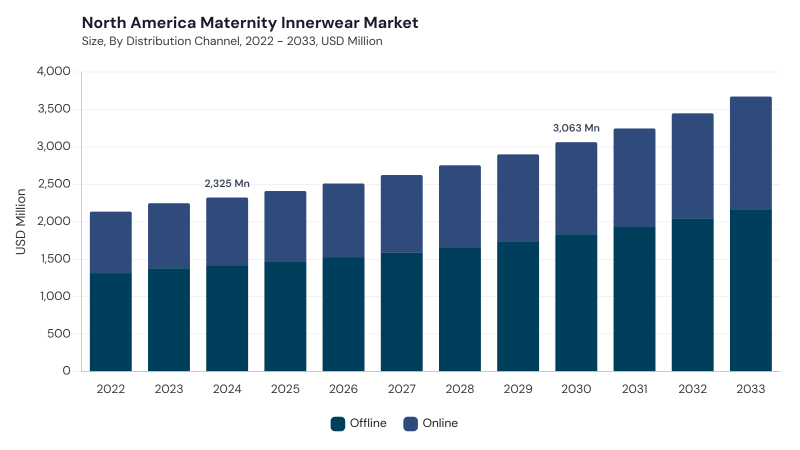 North America Maternity Innerwear Market segment size and growth forecast North America Maternity Innerwear Market segment size and growth forecast