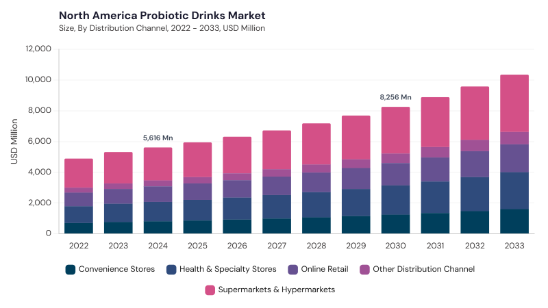 North America Probiotic Drinks Market size and growth forecast (2022-2033) North America Probiotic Drinks Market size and growth forecast (2022-2033)